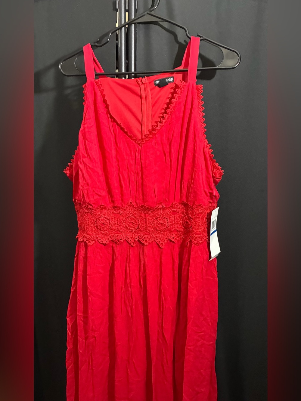Nina Leonard Bright Red Sleeveless Maxi Dress